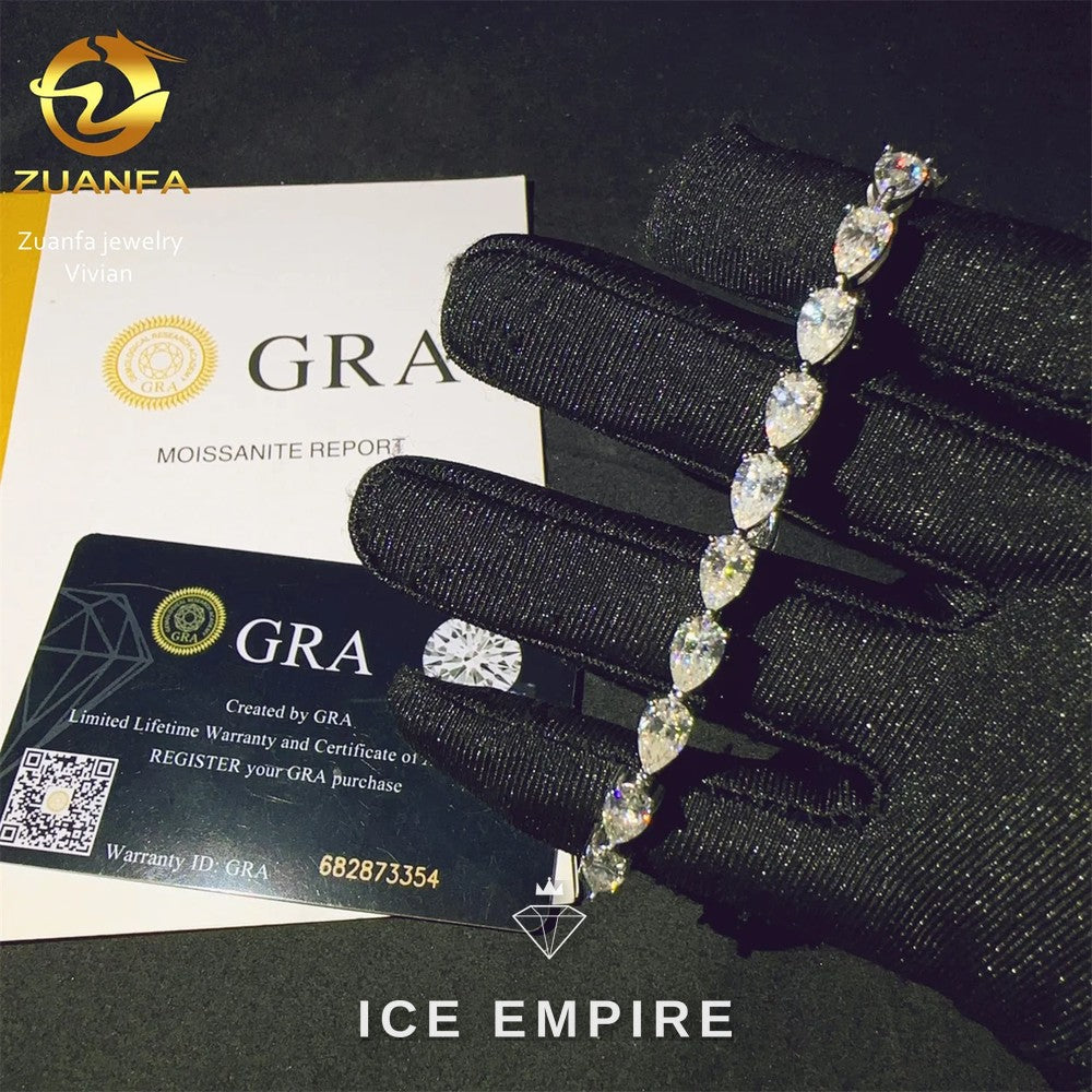 Iced Out Rose Gold Plated Moissanite Tennis Chain
