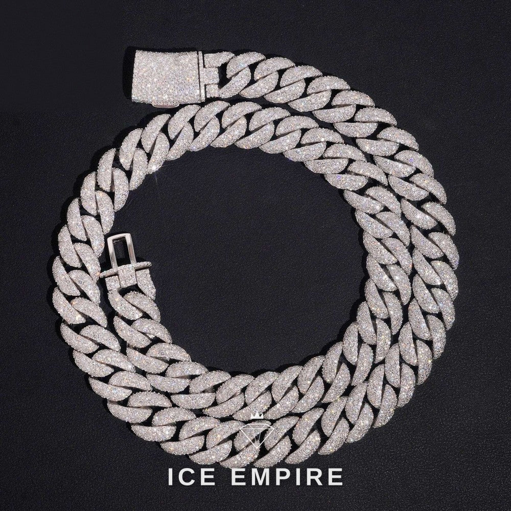 Iced Out Rose Gold Plated Moissanite Cuban Chain