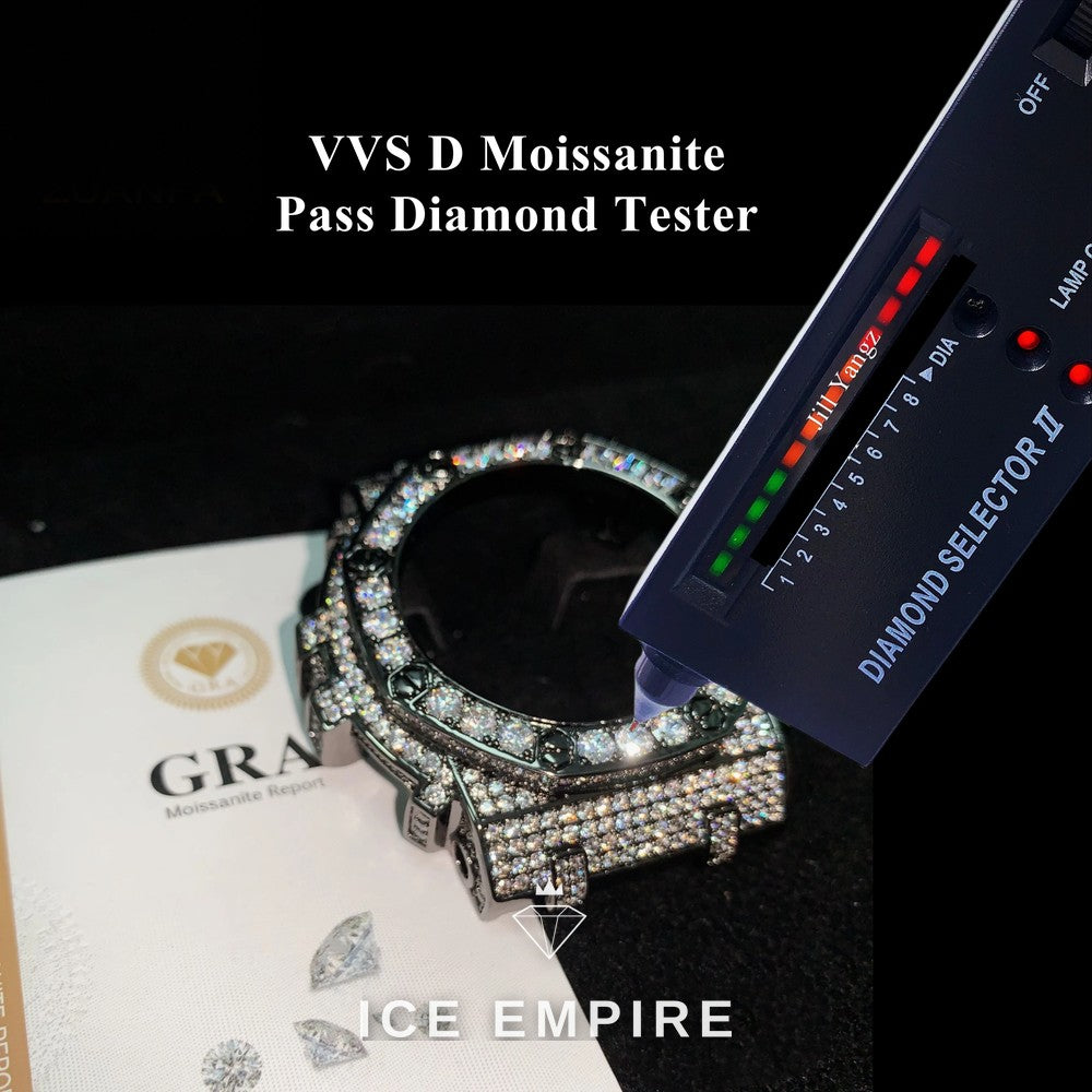 Iced Out 925 Silver Moissanite Watch