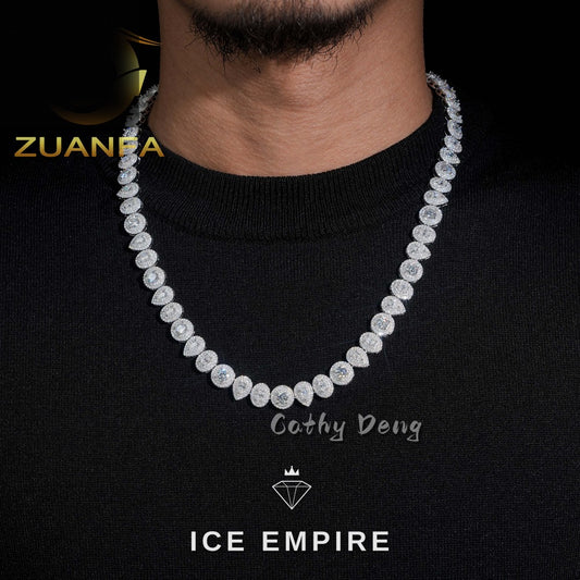 Iced Out Rose Gold Plated Moissanite Cuban Chain