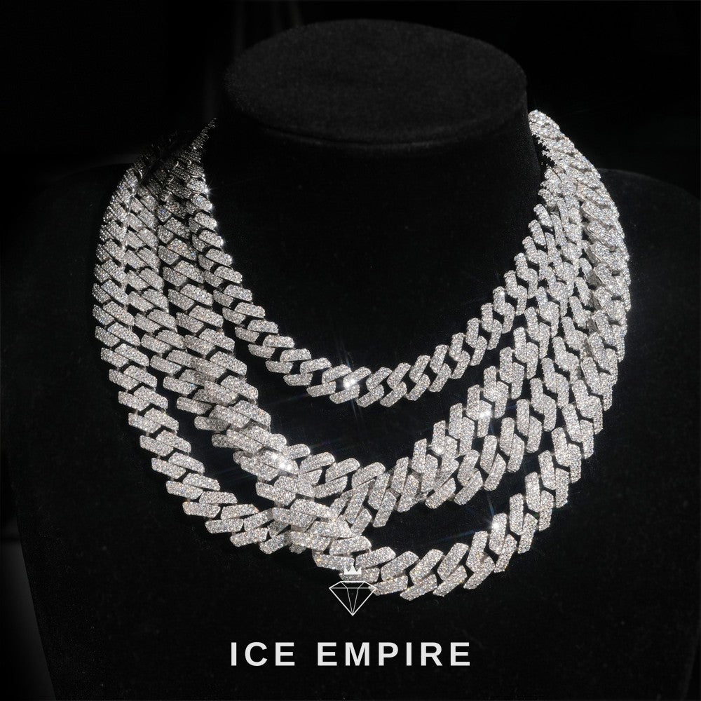 Iced Out Rose Gold Plated Moissanite Cuban Chain