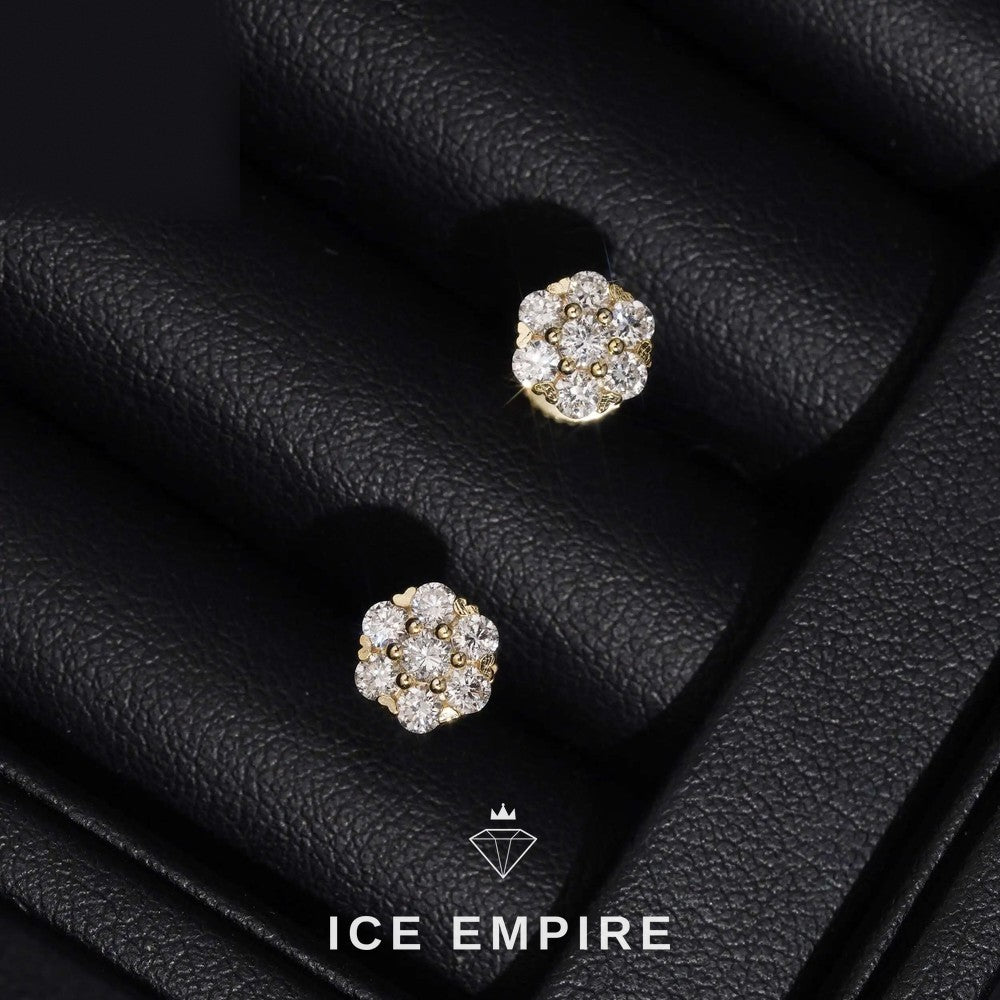 Iced Out Rose Gold Plated Lab Grown Diamond Earrings