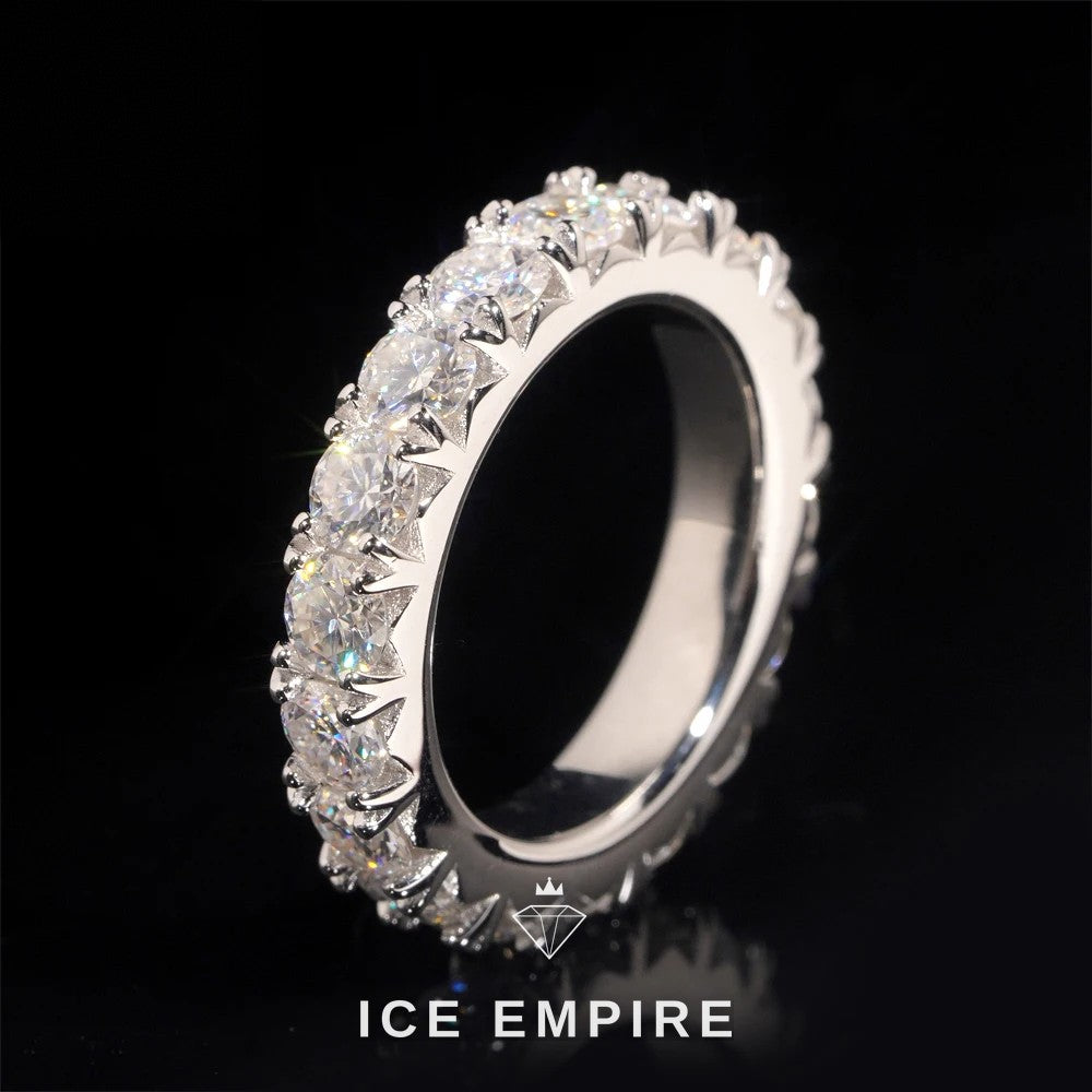 Iced Out Gold Plated Moissanite Wedding Band