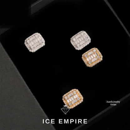Iced Out 925 Silver Moissanite Earrings