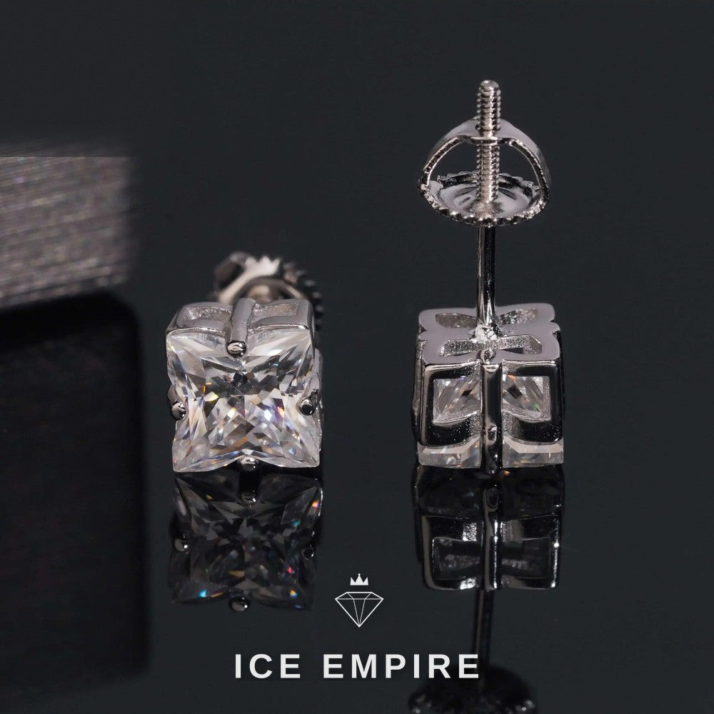 Iced Out Rose Gold Plated Moissanite Stud Earrings