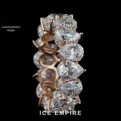 Iced Out 925 Silver Moissanite Ring