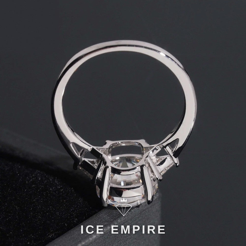 Iced Out 925 Silver Moissanite Engagement Ring