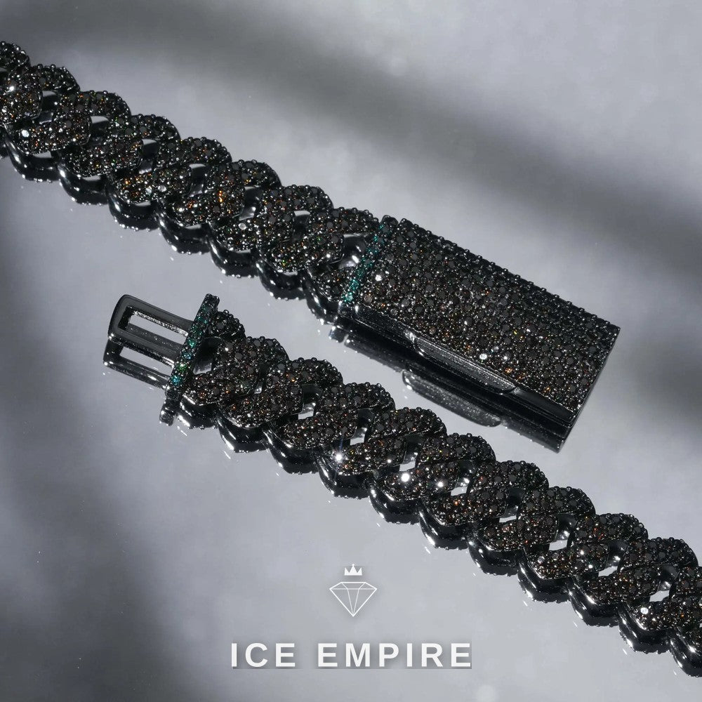 Iced Out Rose Gold Plated Moissanite Cuban Chain