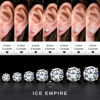 Iced Out Rose Gold Plated Moissanite Stud Earrings