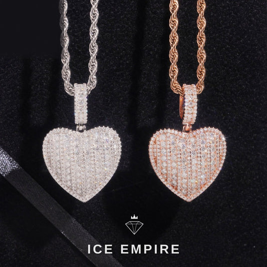 Iced Out Heart Gold Plated Moissanite Pendant
