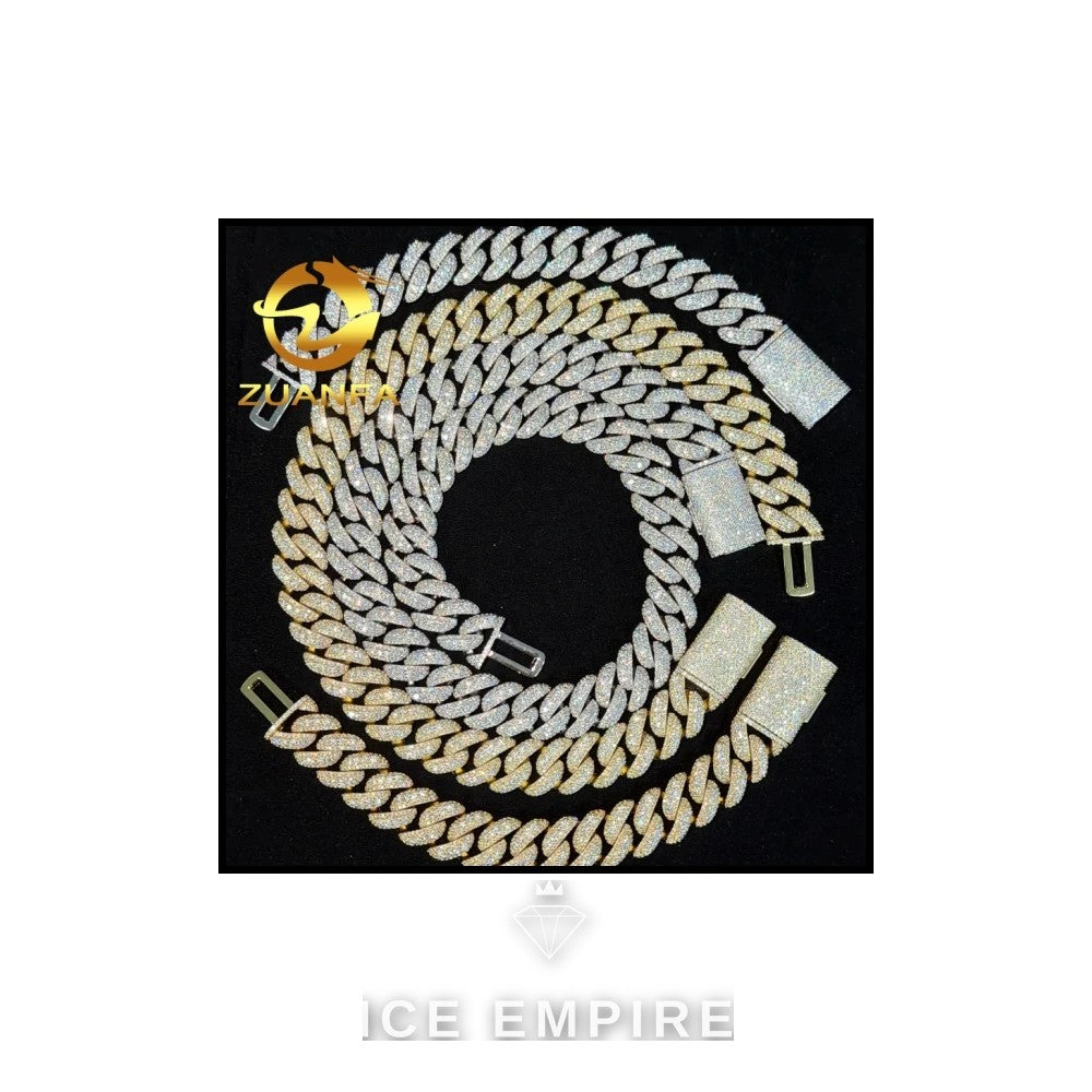 Iced Out Rose Gold Plated Moissanite Cuban Chain