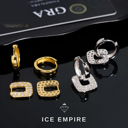 Iced Out 925 Silver Moissanite Earrings