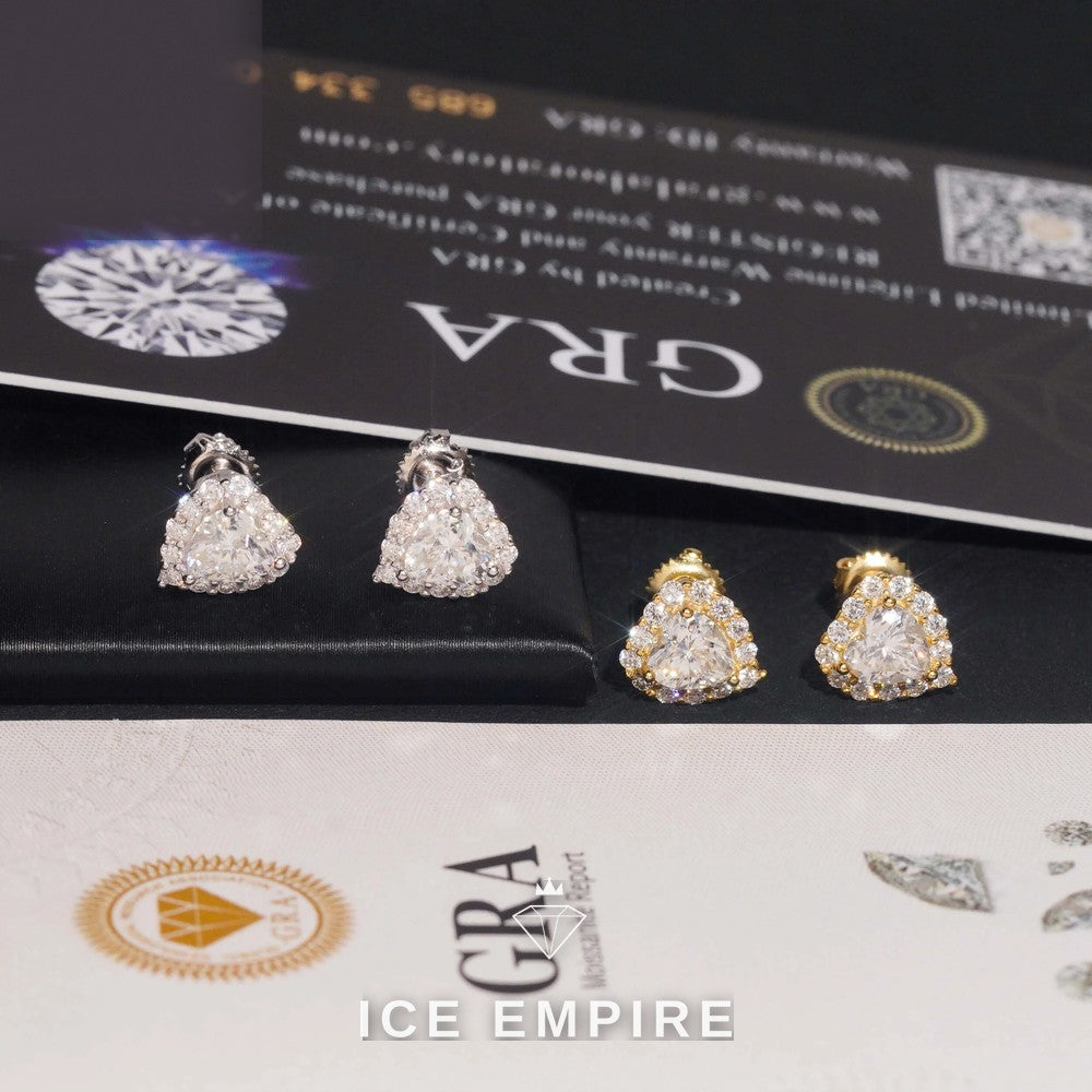 Iced Out Gold Plated Moissanite Earrings