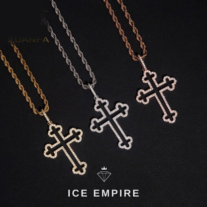 Iced Out Cross Gold Plated Pendant