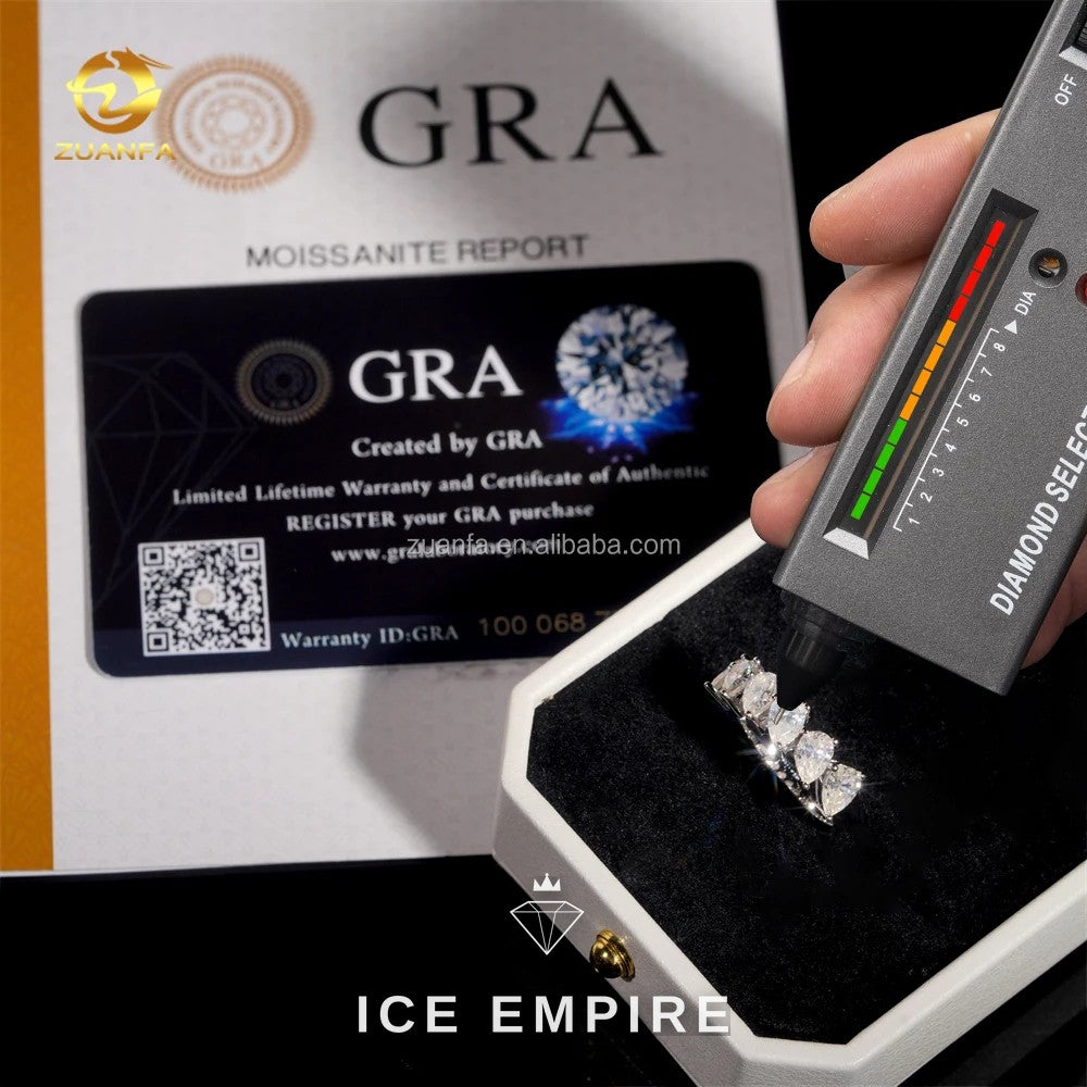 Iced Out 925 Silver Moissanite Ring