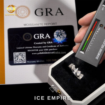 Iced Out 925 Silver Moissanite Ring