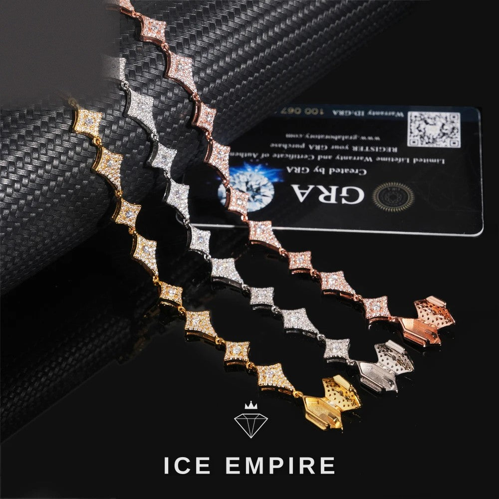 Iced Out Rose Gold Plated Moissanite Cuban Chain