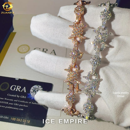 Iced Out Rose Gold Plated Moissanite Cuban Chain