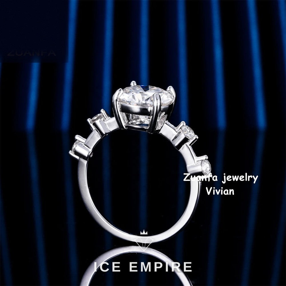 Iced Out 925 Silver Moissanite Ring