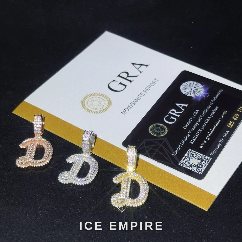 Iced Out Baguette Rose Gold Plated Moissanite Pendant