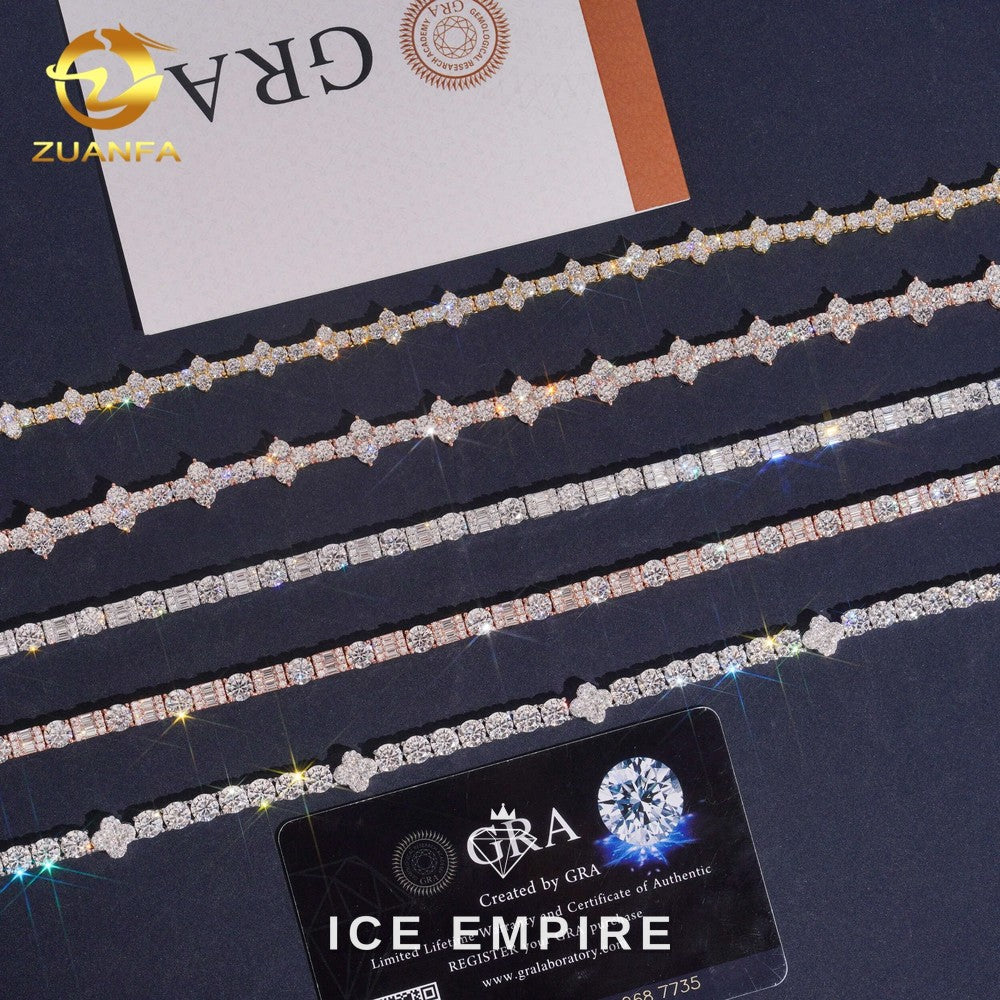 Iced Out Cross Rose Gold Plated Moissanite Cuban Chain