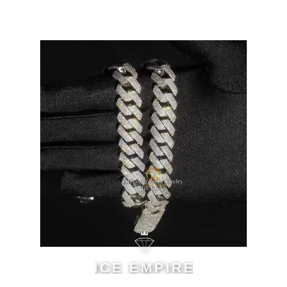 Iced Out Rose Gold Plated Moissanite Cuban Chain