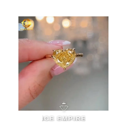 Iced Out Heart 18K Gold Lab Grown Diamond Engagement Ring