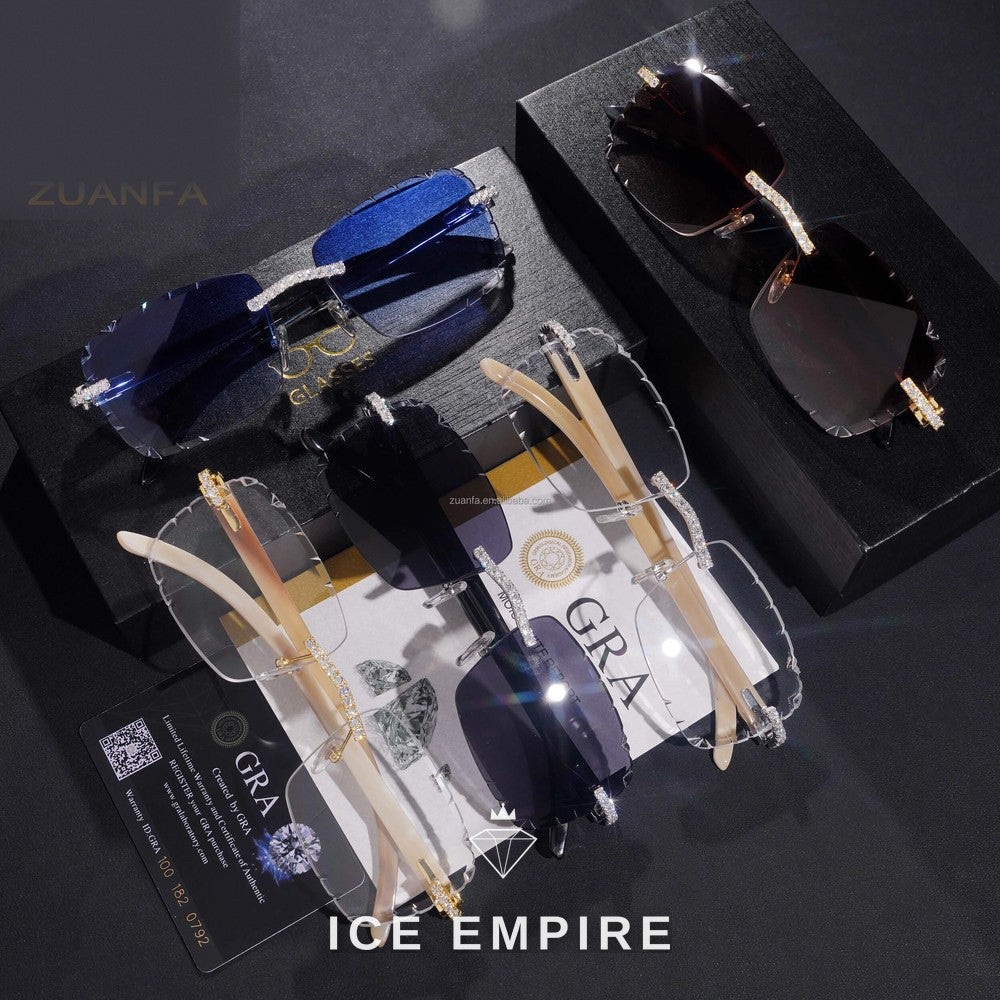 Iced Out 925 Silver Moissanite Glasses