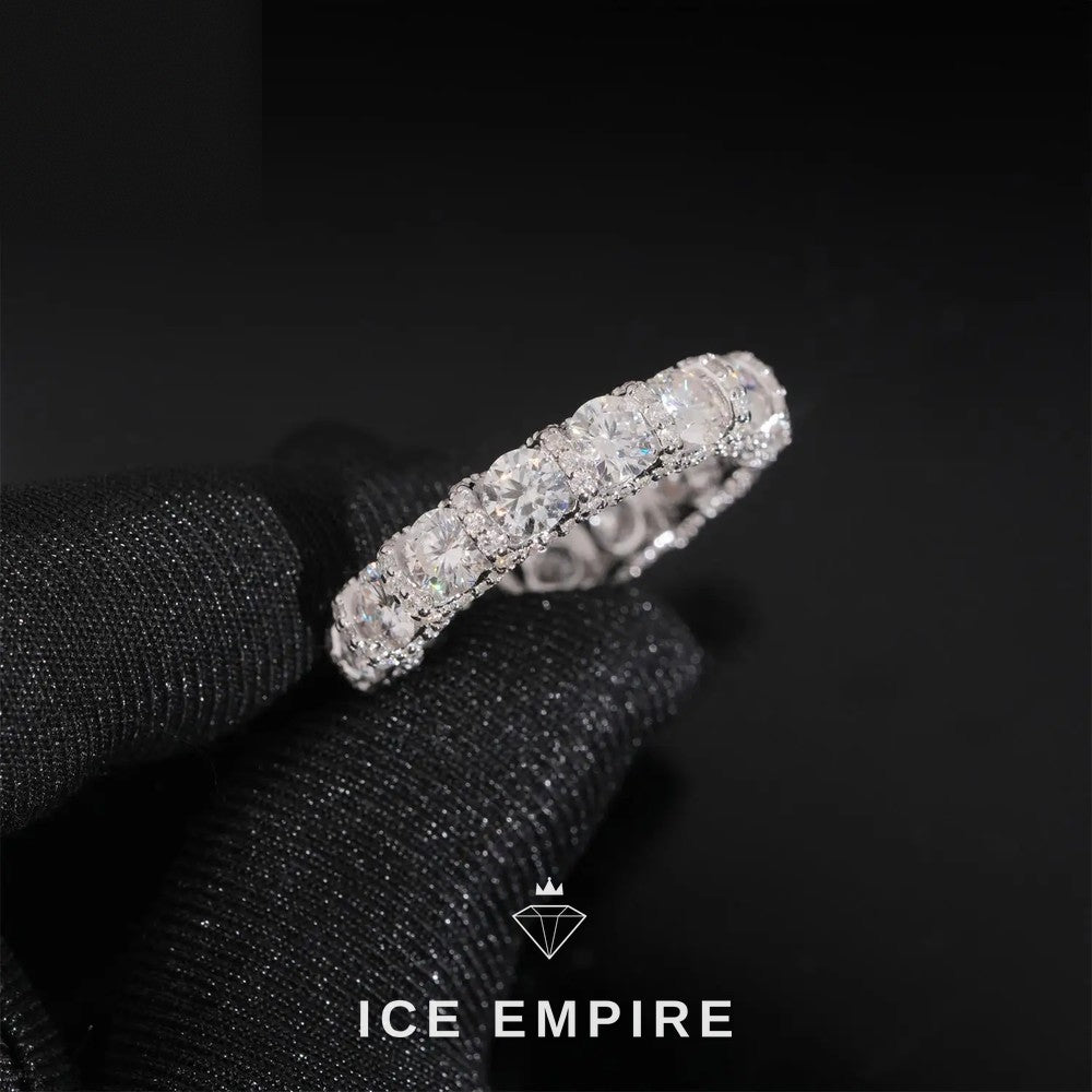 Iced Out Rose Gold Moissanite Ring