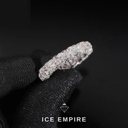 Iced Out Rose Gold Moissanite Ring