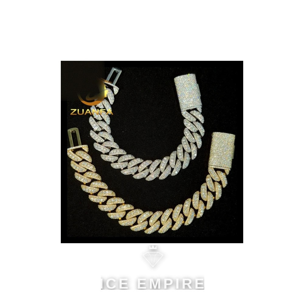 Iced Out Rose Gold Plated Moissanite Cuban Chain