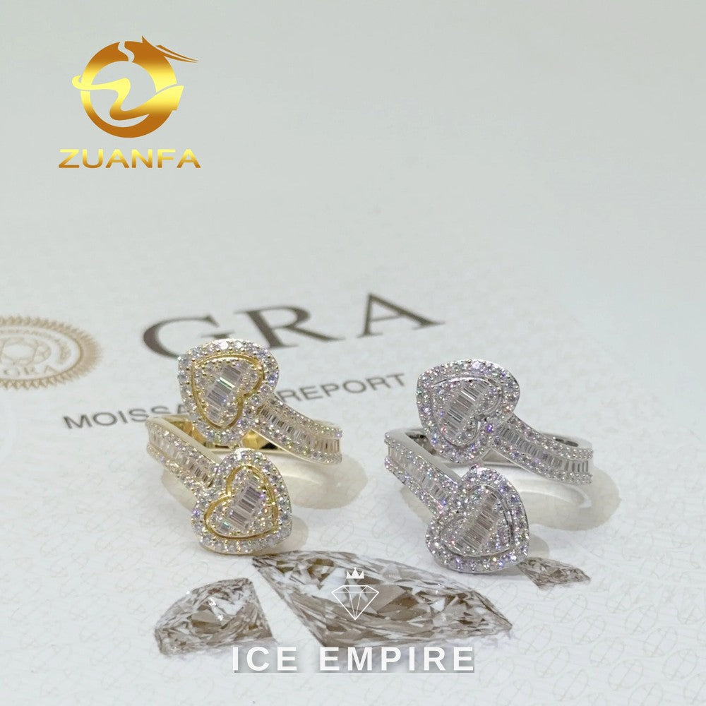 Iced Out Baguette 925 Silver Moissanite Ring