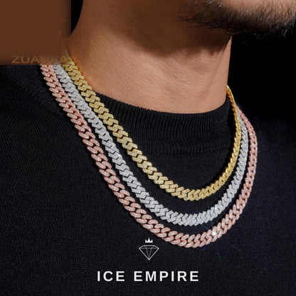Iced Out Rose Gold Moissanite Cuban Chain