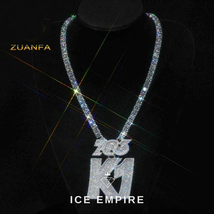 Iced Out Cross 925 Silver Moissanite Pendant