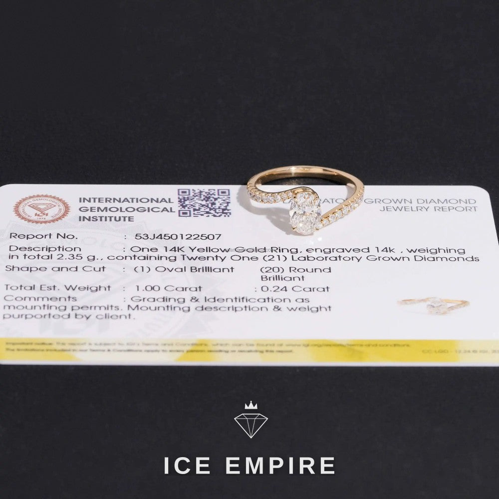 Iced Out 14K Gold Lab Grown Diamond Engagement Ring