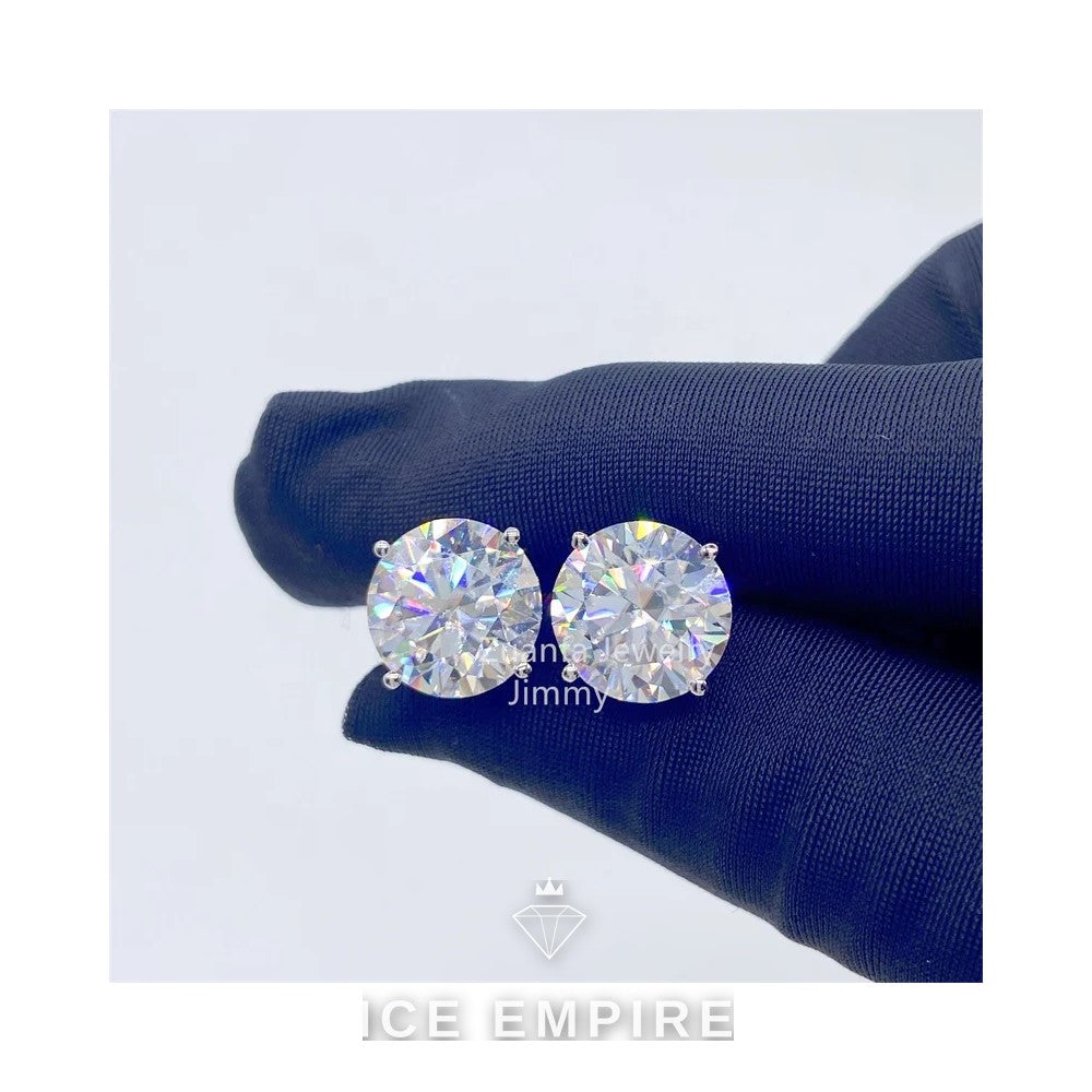 Iced Out Rose Gold Plated Moissanite Stud Earrings