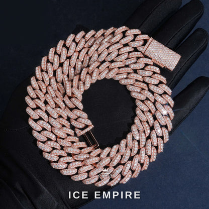 Iced Out Rose Gold Plated Moissanite Cuban Chain