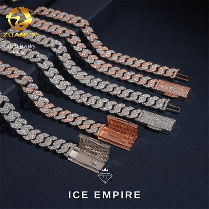 Iced Out Rose Gold Plated Moissanite Cuban Chain