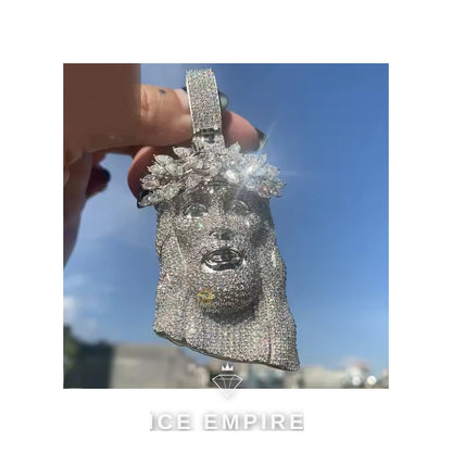 Iced Out Baguette 925 Silver Pendant