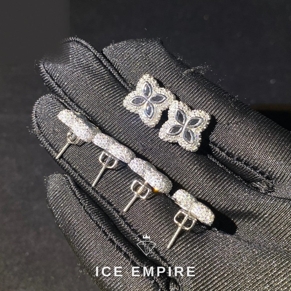 Iced Out 925 Silver Moissanite Earrings