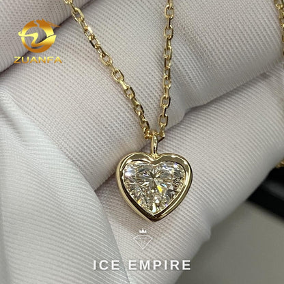 Iced Out Heart Gold Plated Lab Grown Diamond Chain