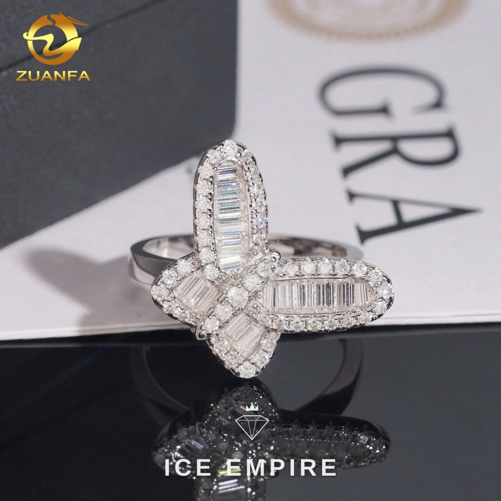 Iced Out Baguette Gold Plated Moissanite Ring