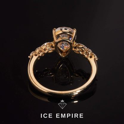 Iced Out 10K Gold Moissanite Engagement Ring