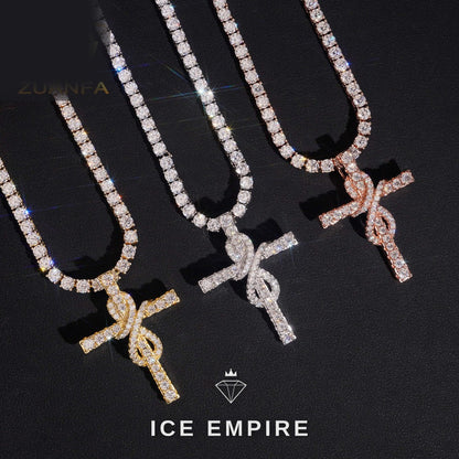 Iced Out Cross 925 Silver Pendant