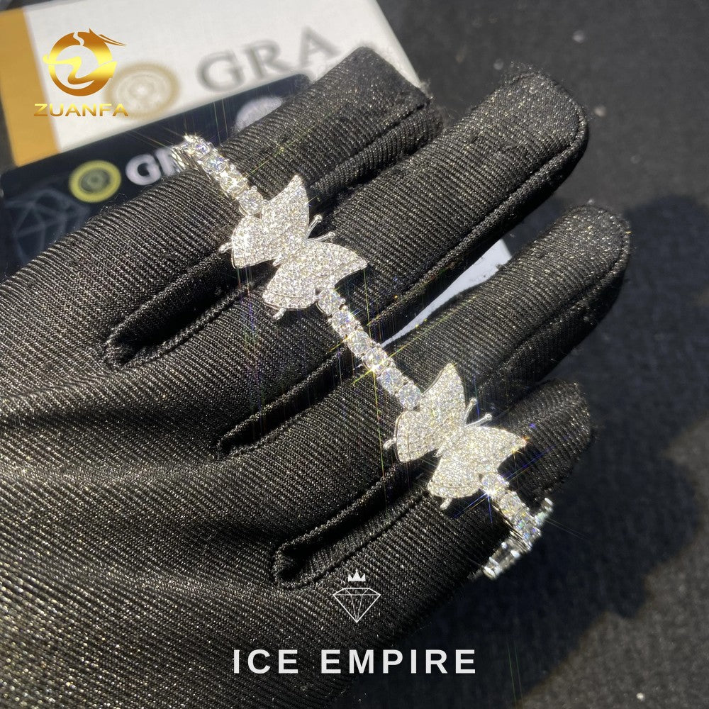 Iced Out Rose Gold Moissanite Tennis Chain