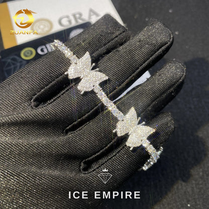Iced Out Rose Gold Moissanite Tennis Chain