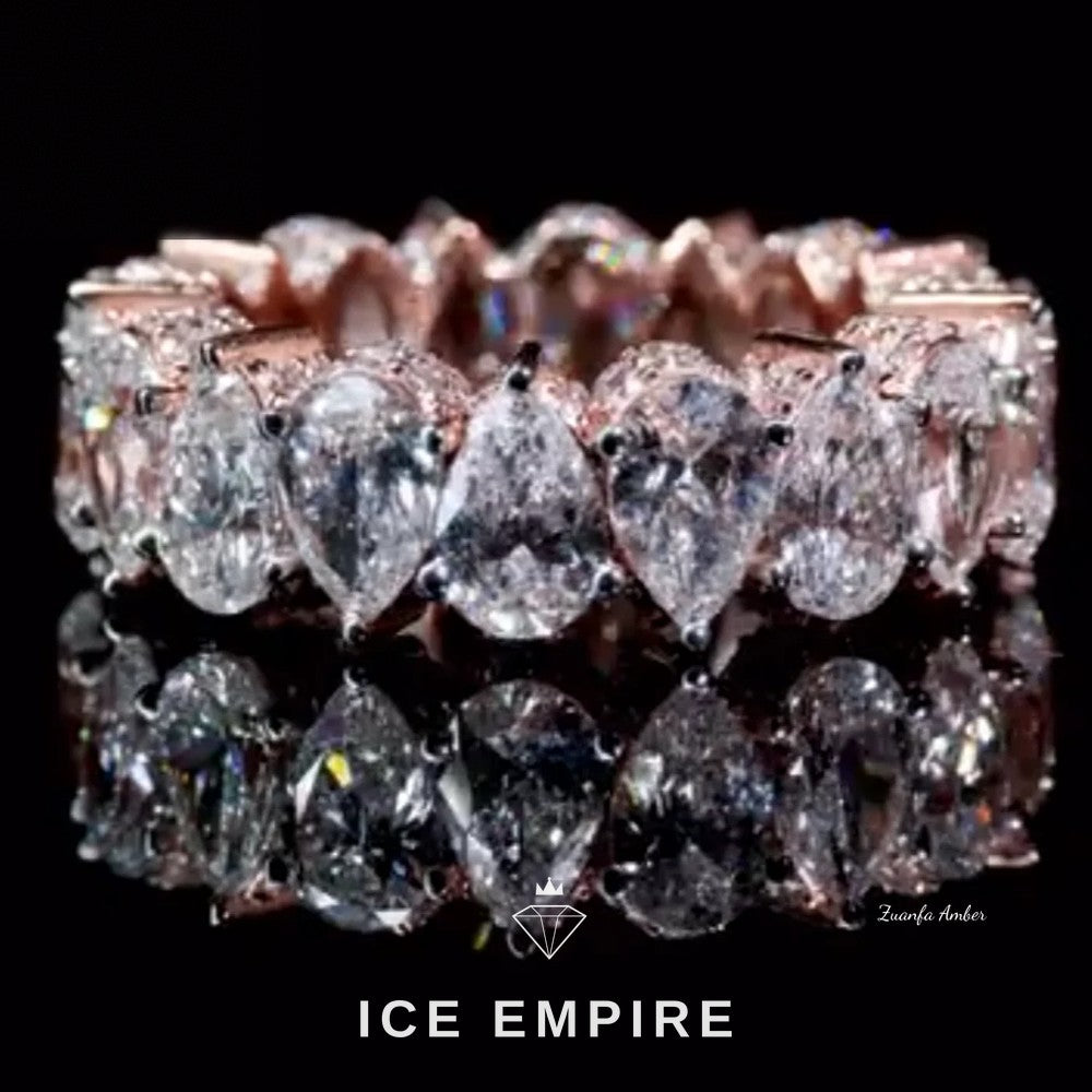 Iced Out 925 Silver Moissanite Ring
