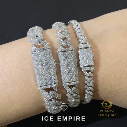 Iced Out 925 Silver Moissanite Cuban Chain