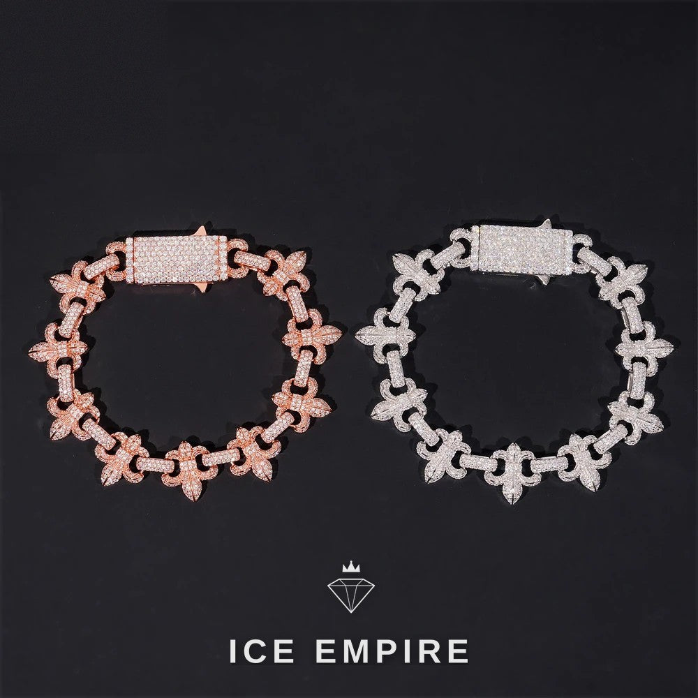 Iced Out Cross Rose Gold Plated Moissanite Cuban Chain