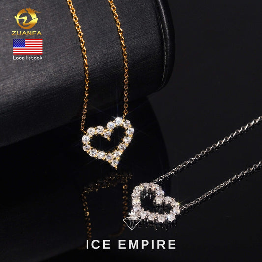 Iced Out Heart Gold Plated Pendant